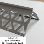 Wemico C15 PVC Corner Bead 2.5m 15mm Grey