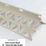 Wemico C10 PVC Corner Bead 2.5m 10mm Ivory