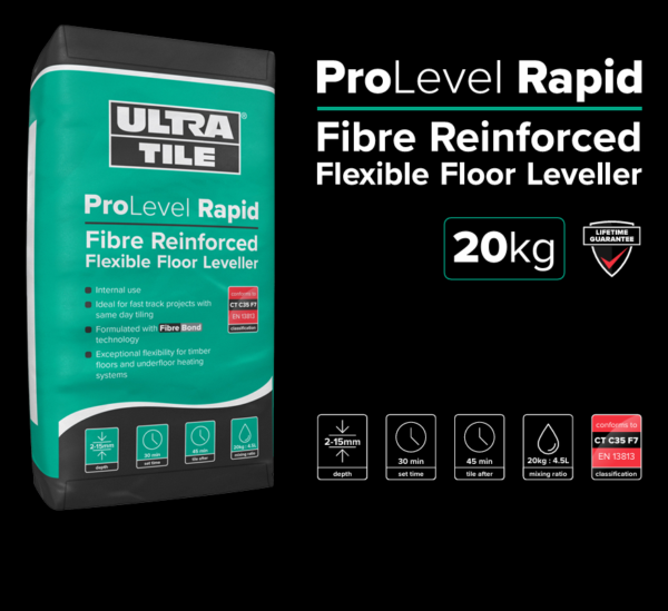 Ultra Tile ProLevel Rapid Fibre Reinforced Self Levelling Compound Pallet Deal 54x 20kg - Image 2