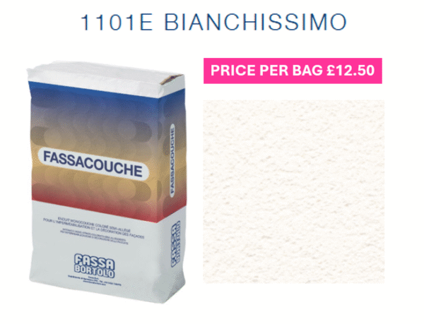 Fassa Bortolo Fassacouche Bianchissimo 1101E Pure White Top Coat Pallet Deal 48x 25kg