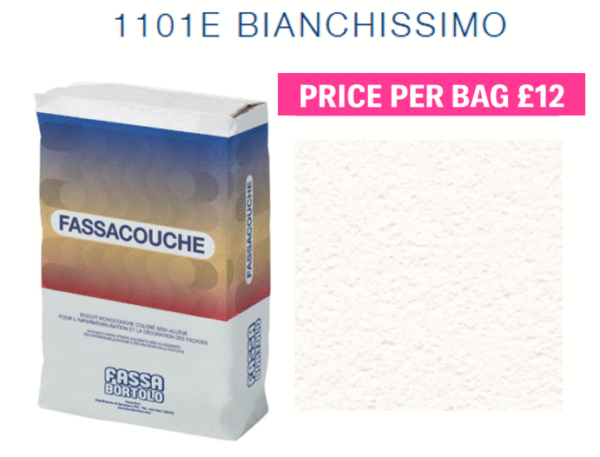 Fassa Bortolo Fassacouche Bianchissimo 1101E Pure White Top Coat Pallet Deal 48x 25kg